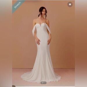 Mermaid Sweetheart Neckline Chiffon Chapel Train Diamond White (xs)